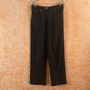 ST. JOHN Sport by Marie Gray Wide Leg Black Pants size Medium